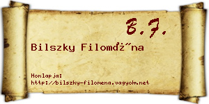 Bilszky Filoména névjegykártya
